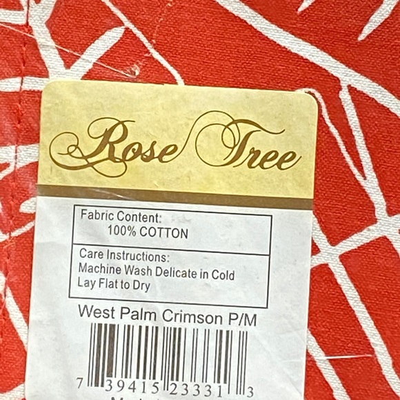 NIP Rose Tree Set of 4 Red Print Cotton Placemats - Picture 3 of 5